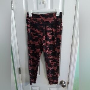 Calvin Klein Pink and Black Camouflage Leggings